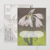 Carte Postale Remerciements Fleur Blanche (Devant / Derrière)