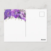 Carte Postale Remerciements Fleuris Or Confetti Violet (Dos)