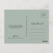 Carte Postale Remerciements Floraux Élégant Rose Pâle (Dos)