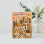 Carte Postale REMERCIEMENTS Illustration de village de campagne  (Debout devant)