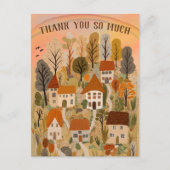 Carte Postale REMERCIEMENTS Illustration de village de campagne  (Devant)