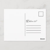 Carte Postale Remerciements Mariage Calligraphie Moderne Bleu Po (Dos)