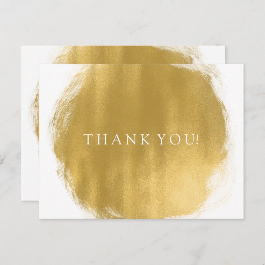 Carte Postale Remerciements Note Gold Paint Look (Devant / Derrière)