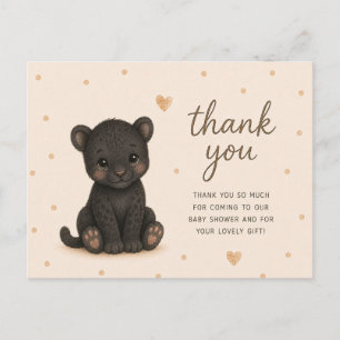 Carte Postale Remerciements pour Baby Shower Baby Black Panther