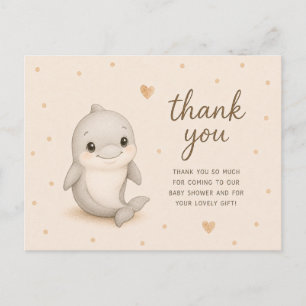 Carte Postale Remerciements pour Baby Shower Baby Dauphin