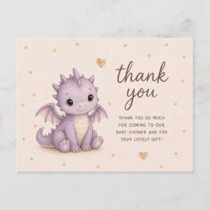 Carte Postale Remerciements pour Baby Shower Baby Dragon