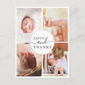 Carte Postale Remerciements pour Baby Shower Chic Moderne 4 Phot (Devant)