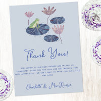 Remerciements pour Baby Shower Grenouille sur une