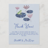 Carte Postale Remerciements pour Baby Shower Grenouille sur une (Devant)