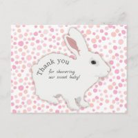 Remerciements pour Baby Shower Lapin à Points Colo