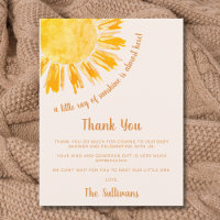 Remerciements pour Baby Shower Sunshine