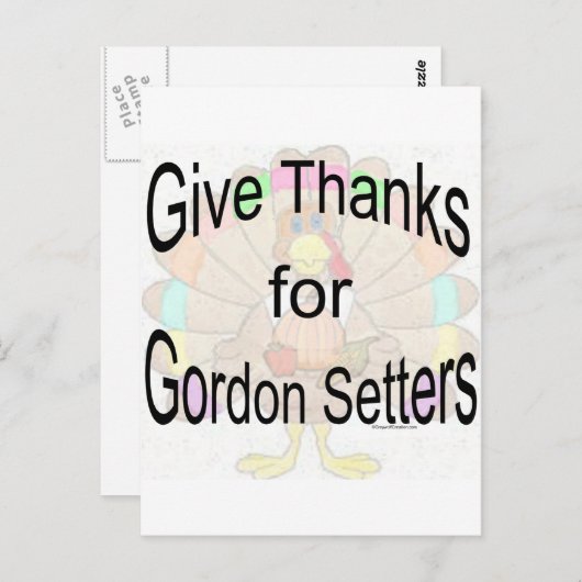 Carte Postale Remerciements pour Gordon Setters (Devant / Derrière)