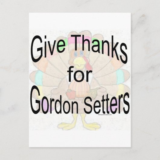 Carte Postale Remerciements pour Gordon Setters (Devant)