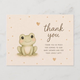 Carte Postale Remerciements pour la Baby Shower Bébé Grenouille