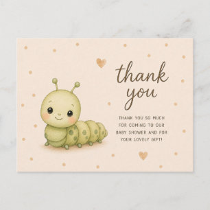 Carte Postale Remerciements pour la Baby Shower de la Chenille B