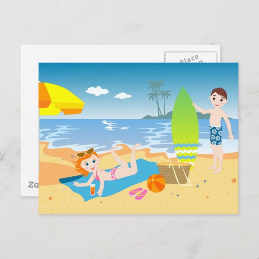 Carte Postale Remerciements pour la fête d'anniversaire des enfa (Devant / Derrière)