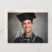 Carte Postale Remerciements pour la graduation en typographie te (Devant / Derrière)