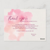 Carte Postale Remerciements pour la soirée cocktail Pink Martini (Dos)