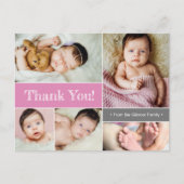 Carte Postale Remerciements pour l'annonce de naissance de bébé  (Devant)