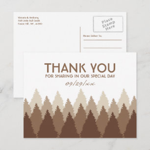 Carte Postale Remerciements pour le mariage champêtre de Brown F