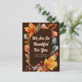 Carte Postale Remerciements pour les congés de Thanksgiving pour (Debout devant)