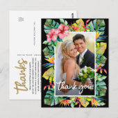 Carte Postale Remerciements pour mariage | Photo avec frontière  (Devant / Derrière)