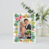 Carte Postale Remerciements pour mariage | Photo avec frontière  (Debout devant)