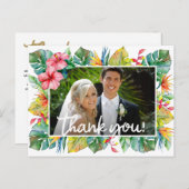 Carte Postale Remerciements pour mariage | Photo avec frontière (Devant / Derrière)