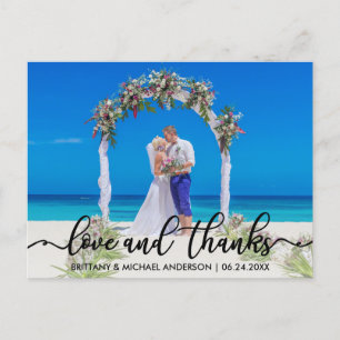 Carte Postale Remerciements pour mariage   Photo Love and Thanks