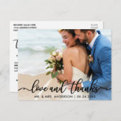 Carte Postale Remerciements pour mariage | Photo Love and Thanks (Devant / Derrière)