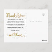 Carte Postale Remerciements pour mariage | Script manuscrit sur (Dos)