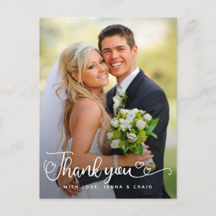 Carte Postale Remerciements pour mariage   Script manuscrit sur 