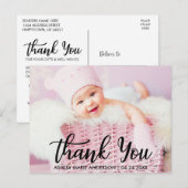 Carte Postale Remerciements pour un nouveau bébé moderne (Devant / Derrière)