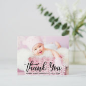 Carte Postale Remerciements pour un nouveau bébé moderne (Debout devant)