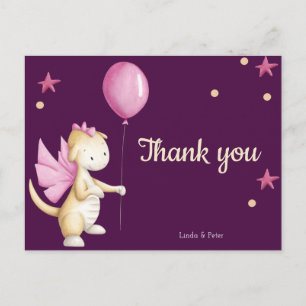 Carte Postale Remerciements pour une Baby Shower au thème de Dra