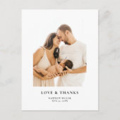 Carte Postale Remerciements pour une Baby Shower avec de simples (Devant)