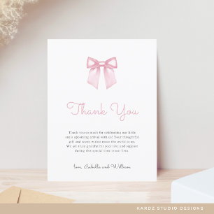 Carte Postale Remerciements pour une Baby Shower avec un élégant