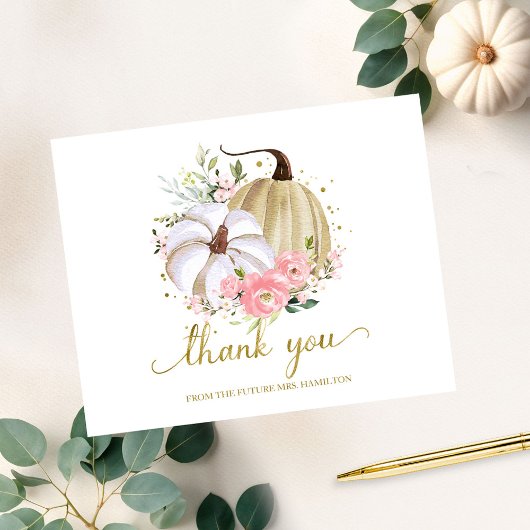 Carte Postale Remerciements pour une Baby Shower d'Automne sur l