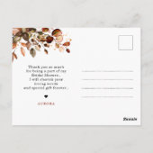 Carte Postale Remerciements pour une douche de mariage rustique  (Dos)