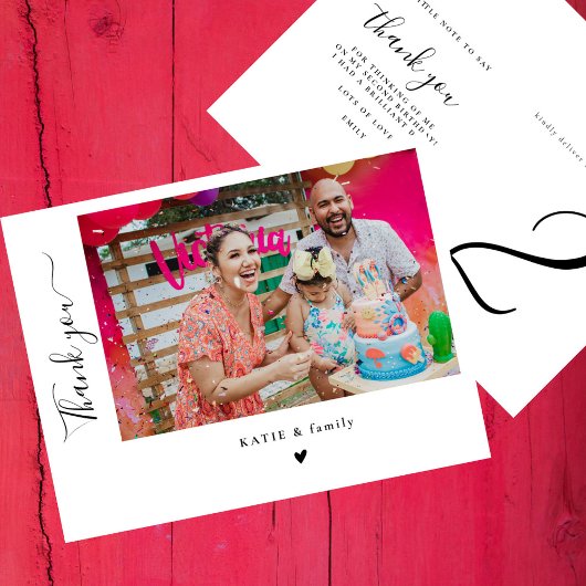 Carte Postale Remerciements pour une fête d'anniversaire avec ph