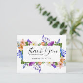 Carte Postale Remerciements pour une fête de mariage avec des fl (Debout devant)