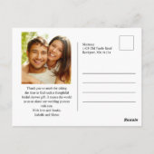 Carte Postale Remerciements pour une fête de mariage avec des fl (Dos)