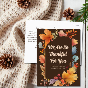 Carte Postale Remerciements pour Votre Affaire de Thanksgiving L