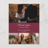 Carte postale remerciements rose fleurs romantique (Devant)