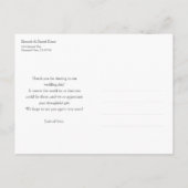 Carte Postale Remerciements Simples pour un Mariage en Or (Dos)