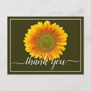 Carte Postale Remerciements Tournesol Orange et Jaune Lumineux M