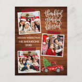 Carte Postale Remercier Reconnaissant Bénis Ruban à Motif Carrea (Devant)