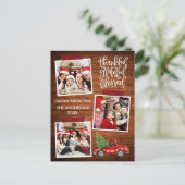 Carte Postale Remercier Reconnaissant Bénis Ruban à Motif Carrea (Debout devant)