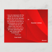 Carte Postale Remercier un mécanicien (Dos)