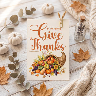 Carte Postale Remerciez Thanksgiving chrétien